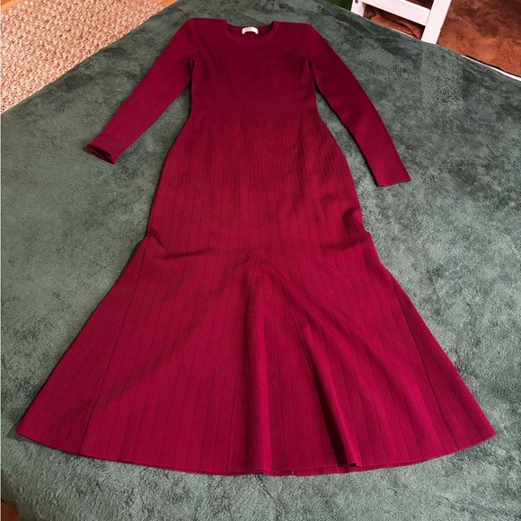 Bailey 44 Small Deep Maroon Wine Long Sleeve Warm Winter Maxi Dress - Picture 1 of 5